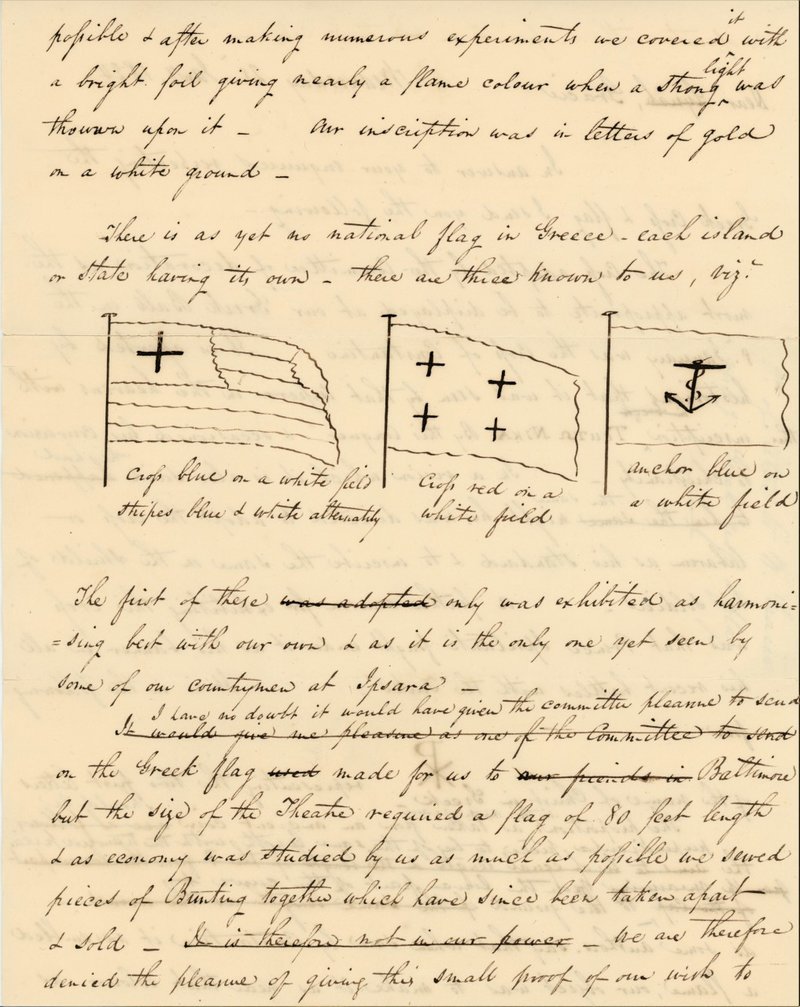 28/1/1824 στη Νέα Υόρκη ο Αμερικανός φιλέλληνας, J.J.I., στέλνει μια επιστολή στη Βαλτιμόρη όπου δίνει πληροφορίες για τα εμβλήματα και τους συμβολισμούς του απελευθερωτικού αγώνα των Ελλήνων