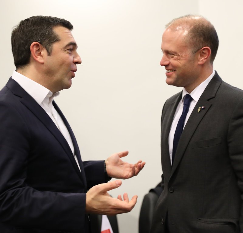 Ο Ελληνας πρωθυπουργός με τον ομόλογό του της Μάλτας Τζοζέφ Μουσκάτ