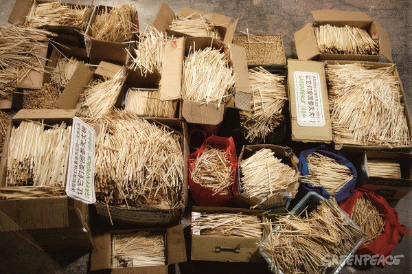 Διακόσιοι εθελοντές συγκέντρωσαν 80.000 χρησιμοποιημένα chopsticks και τα μετέτρεψαν πάλι σε δέντρα