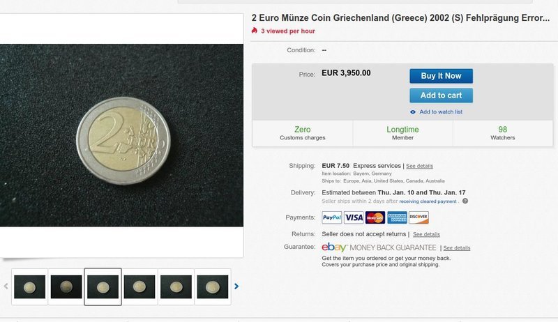 Το ελληνικό νόμισμα από τη... Βαυαρία / Φωτογραφία: ebay.com