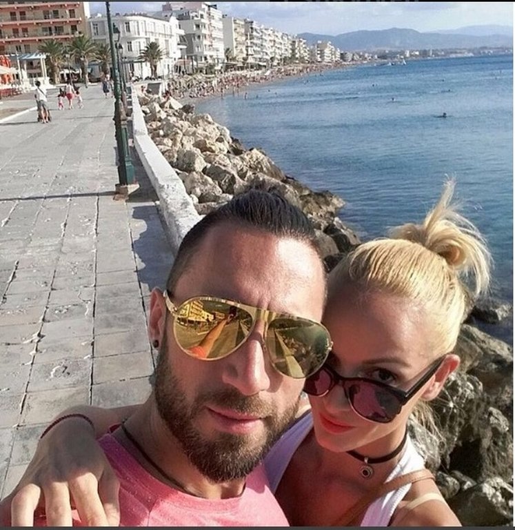 Η Λουκία Λαιμού με τον παίκτη του Power of Love, όταν ακόμη είχαν σχέση.