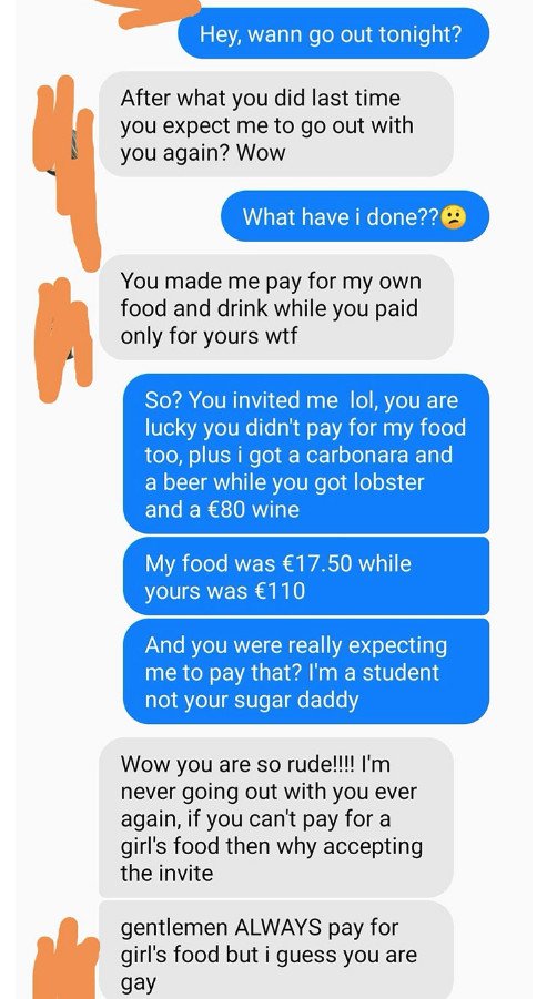 Viral: Αρνήθηκε να κεράσει τη φίλη του που παρήγγειλε αστακό και τα sms που αντάλλαξαν μετά είναι επικά [εικόνες] | iefimerida.gr 0