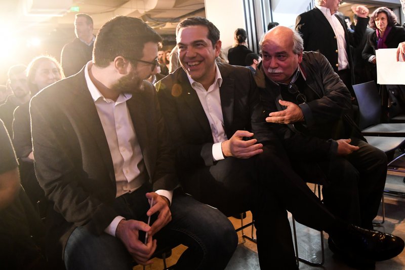 Νάσος Ηλιόπουλος, Αλέξης Τσίπρας και Νίκος Βούτσης -Φωτογραφία: EUROKINISSI/ ΜΙΧΑΛΗΣ ΚΑΡΑΓΙΑΝΝΗΣ