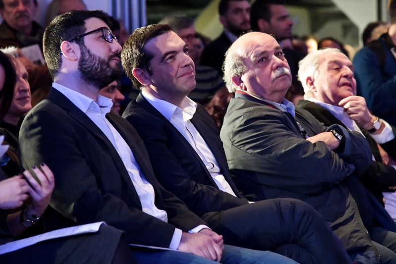 Νάσος Ηλιόπουλος, Αλέξης Τσίπρας και Νίκος Βούτσης -Φωτογραφία: EUROKINISSI/ ΜΙΧΑΛΗΣ ΚΑΡΑΓΙΑΝΝΗΣ