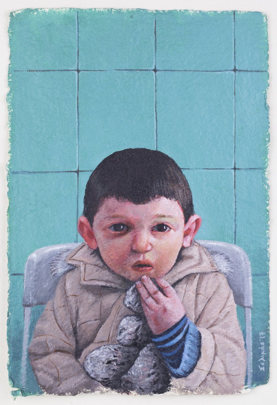Little Petros, ακρυλικά σε χαρτί, 21x15cm, 2017