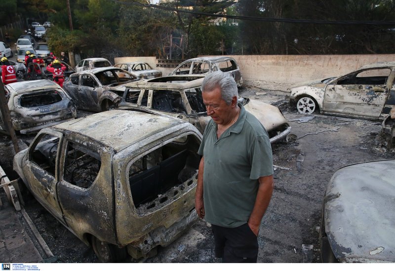 Στιγμιότυπο από την επόμενη μέρα της πυρκαγιάς στο Μάτι / Φωτογραφία: InTime News