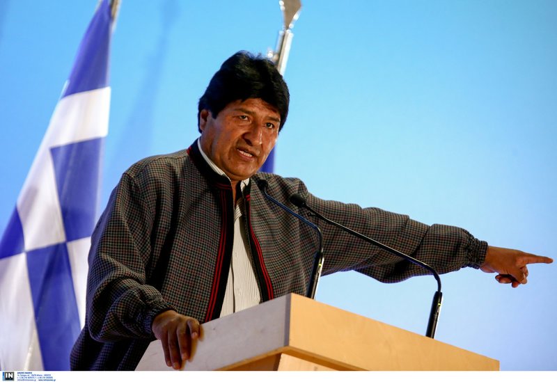 Ο Εβο Μοράλες στην εκδήλωση προς τιμήν του στο ΚΠΙΣΝ --Intimenews/ΤΖΑΜΑΡΟΣ ΠΑΝΑΓΙΩΤΗΣ
