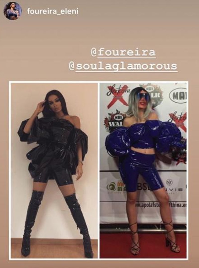 Η Ελένη Φουρέιρα και η Soula Glamorous με δημιουργίες του Αρη Τζίμα