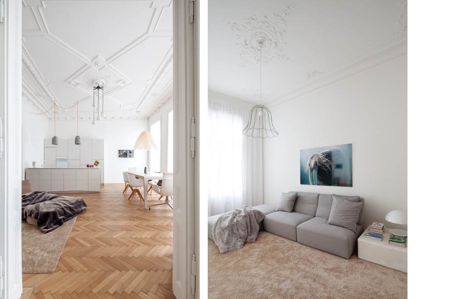 Πώς ένα σπίτι του 19ου αιώνα με δρύινα πατώματα και σκαλιστά ταβάνια μεταμορφώθηκε σε σύγχρονο μίνιμαλ διαμέρισμα [εικόνες] | iefimerida.gr 15