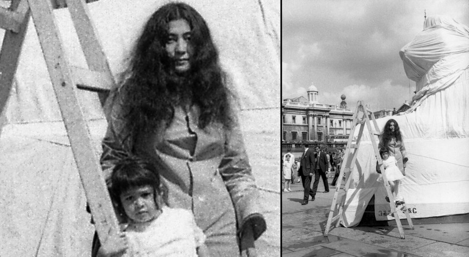 Η Yoko Ono και η κόρη της Kyoko στην πλατεία Τραφάλγκαρ - Φωτ Σίμος Τσαπνίδης, Λονδίνο 1967