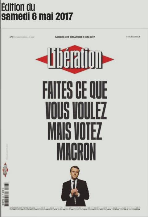 Επικό πρωτοσέλδιο της Liberation: «Κάντε ό,τι θέλετε αλλά ψηφίστε Μακρόν» [εικόνα] | iefimerida.gr 0