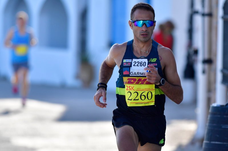 Ο Χριστόφορος Μερούσης, νικητης των 25 χιλιομέτρων.