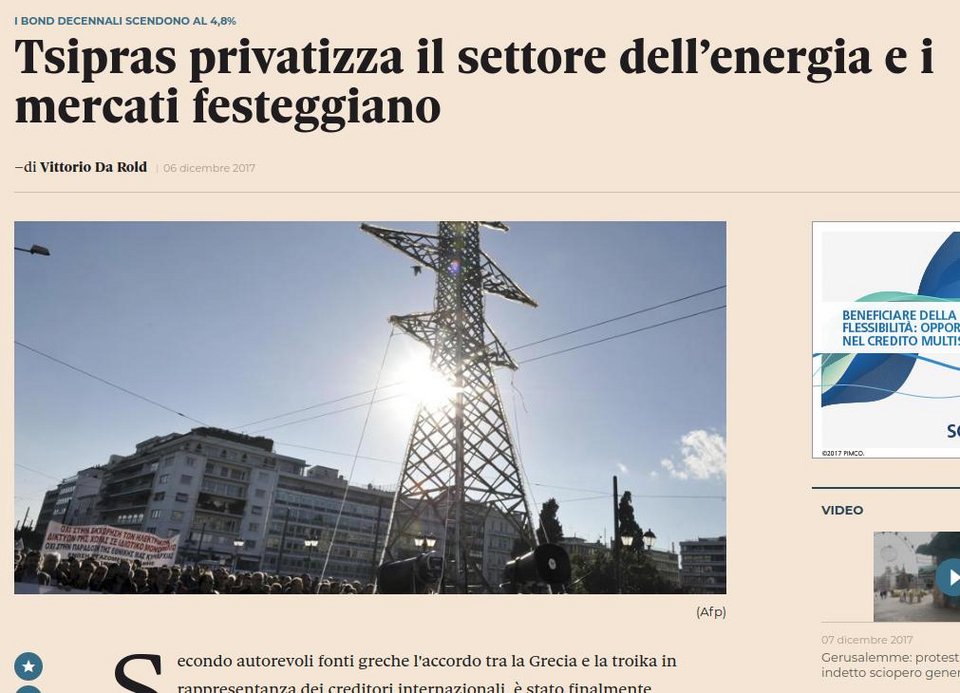 Il Sole 24 Ore: Ο Τσίπρας ιδιωτικοποιεί την ενέργεια και οι αγορές γιορτάζουν | iefimerida.gr 0