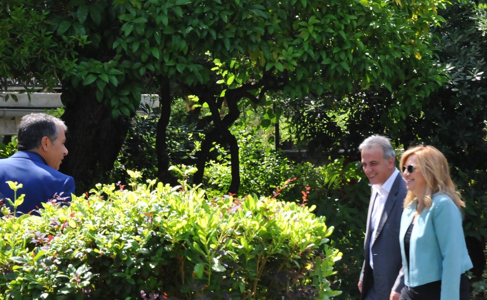 H συνάντηση πίσω από τους θάμνους του Μεγάρου Μαξίμου που τρέλανε φωτογράφους και οπερατέρ [εικόνες] | iefimerida.gr 0