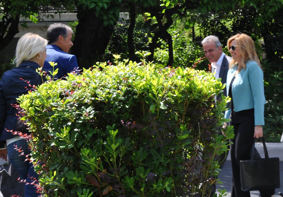 H συνάντηση πίσω από τους θάμνους του Μεγάρου Μαξίμου που τρέλανε φωτογράφους και οπερατέρ [εικόνες] | iefimerida.gr 2