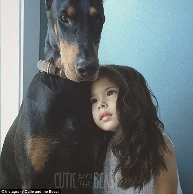 Τετράχρονη λιώνει τα social media κάνοντας αγάπες με το τεράστιο ντόπερμάν της [εικόνες] | iefimerida.gr 15