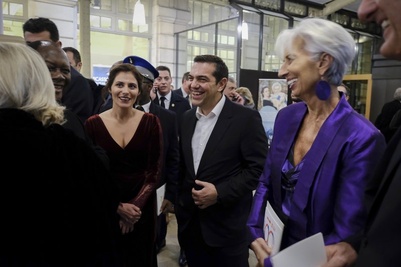 Το ζεύγος Τσίπρα με την Κριστίν Λαγκάρντ