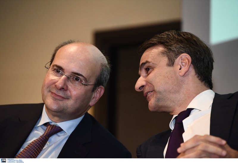 Ο πρόεδρος και ο αντιπρόεδρος της ΝΔ στην παρουσίαση του βιβλίου του Κ. Χατζιδάκη -Φωτογραφία: Intimenews/ΒΑΡΑΚΛΑΣ ΜΙΧΑΛΗΣ
