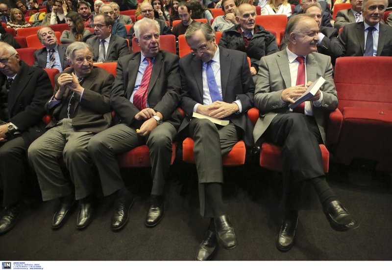 Από αριστερά: Ιωάννης Βαρβιτσιώτης, Πάνος Πικραμμένος, Αντώνης Σαμαράς Δημήτρης Σταμάτης