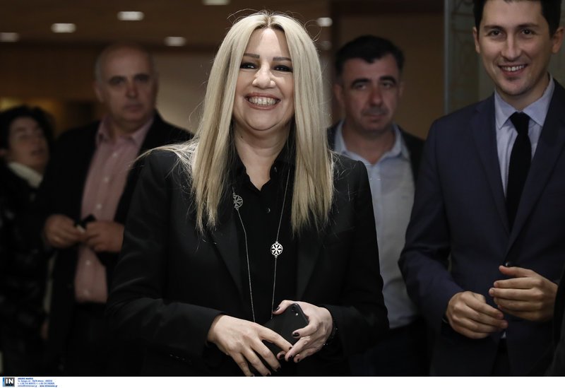 Η Φ. Γεννηματά με τον εκπρόσωπο Τύπου του ΚΙΝΑΛ Παύλο Χρηστίδη