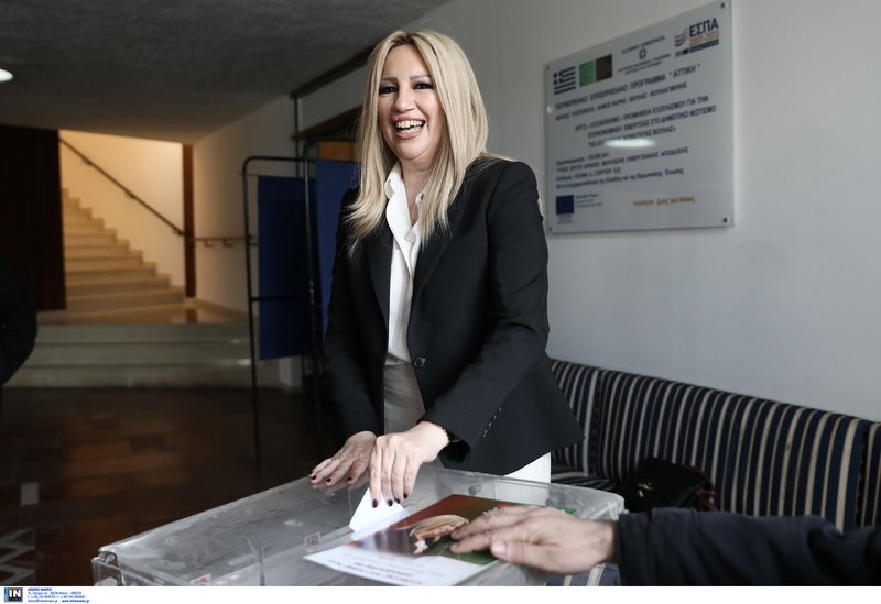Η πρόεδρος του ΚΙΝΑΛ ψηφίζει για συνέδρους