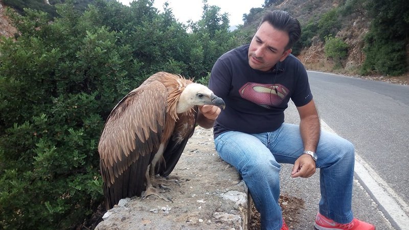 Εκπληκτικό βίντεο από την Κρήτη: Εδωσαν νερό σε διψασμένο γυπαετό και αυτός... πόζαρε μαζί τους | iefimerida.gr 2
