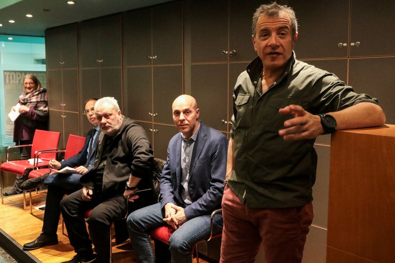 Από αριστερά: Γ. Μαυρωτάς, Γρ. Ψαριανός, Γ. Αμυράς και Στ. Θεοδωράκης -Φωτογραφία: EUROKINISSI/ΧΡΗΣΤΟΣ ΜΠΟΝΗΣ