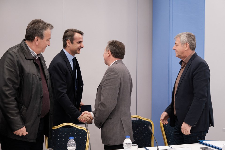 Συνάντηση του Προέδρου της ΝΔ, Κυριάκου Μητσοτάκη με αντιπροσώπους της ΠΟΕΔΗΝ (Φωτο: Eurokinissi)