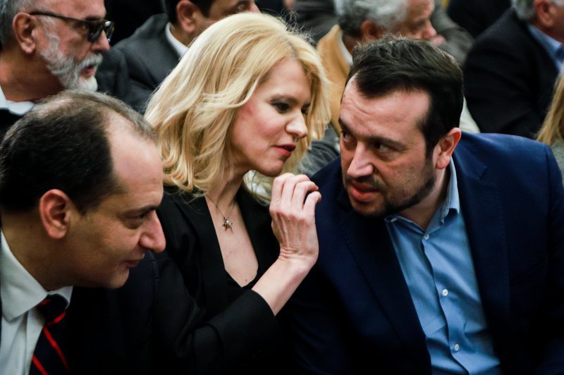 Από αριστερά: Χρήστος Σπίρτζης, Θεοδώρα Τζάκρη και Νίκος Παππάς -(EUROKINISSI/ ΓΙΩΡΓΟΣ ΚΟΝΤΑΡΙΝΗΣ)