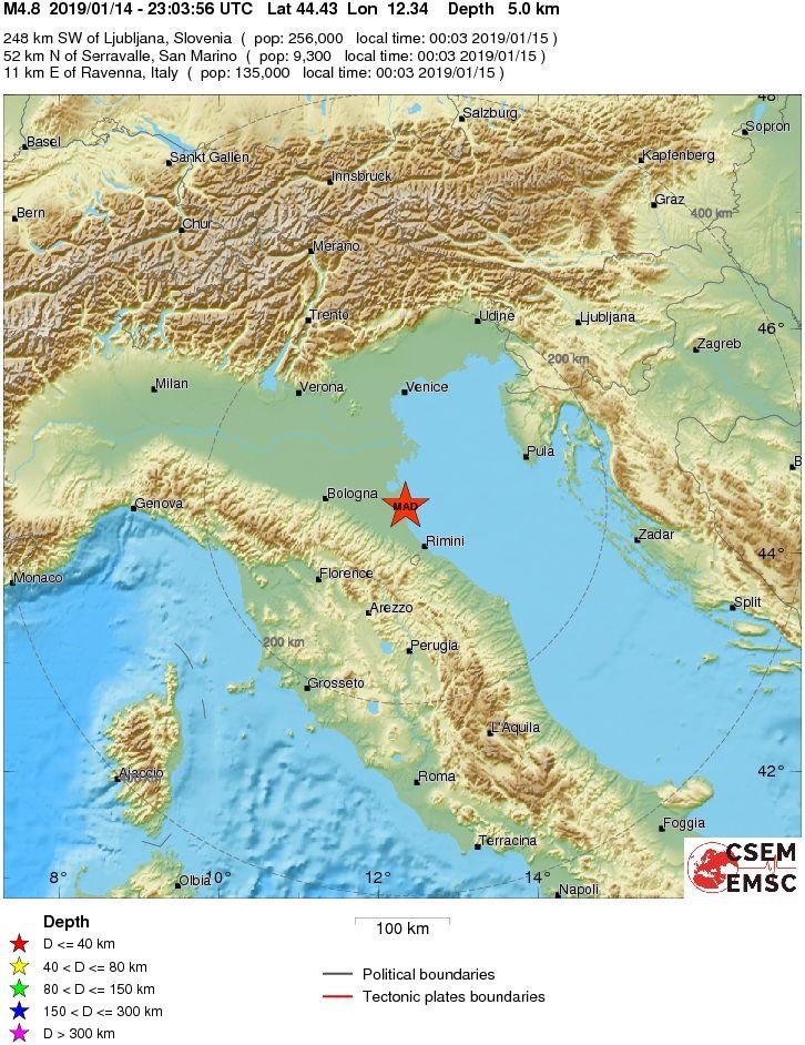 Ιταλία: Ισχυρή σεισμική δόνηση 4,7 Ρίχτερ στη Ραβέννα [εικόνα] | iefimerida.gr 0
