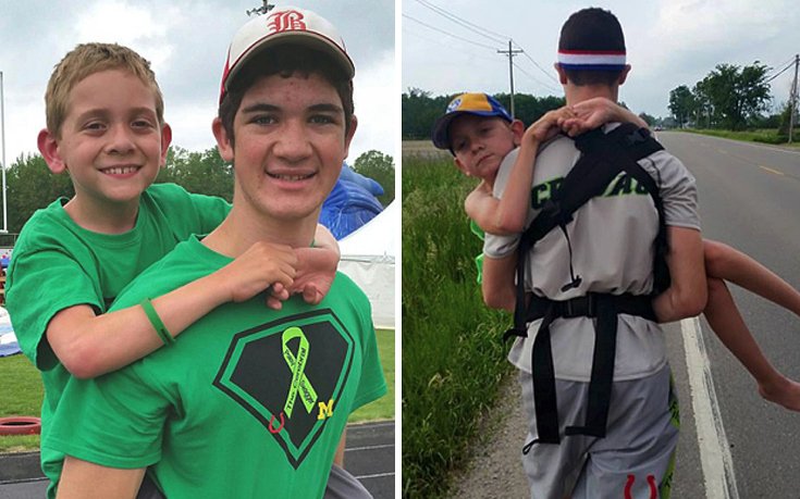 Πορεία αγάπης - Κουβάλησε τον άρρωστο αδελφό του στην πλάτη για 91 χλμ. για καλό σκοπό [εικόνες]  | iefimerida.gr 2