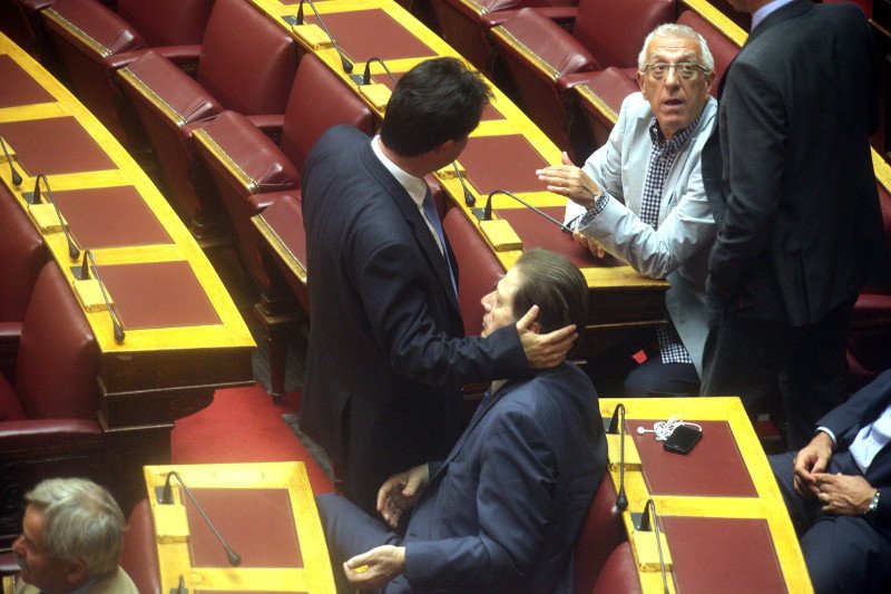 Το χάδι στο μάγουλο του Πολύδωρα, το καρό κοντομάνικο του Χαϊκάλη, η βεντάλια της Κουντουρά: Αστραψαν χθες τα φλας στη Βουλή [εικόνες] | iefimerida.gr 0