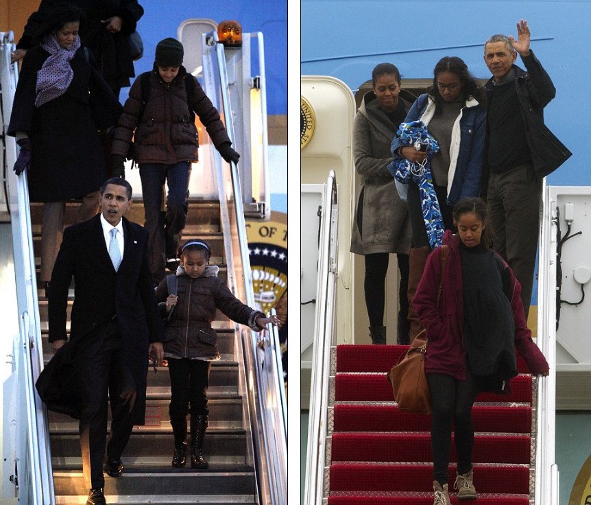 Το τελευταίο οικογενειακό ταξίδι των Ομπάμα με το Air Force One -Η σύγκριση με το πρώτο, 8 χρόνια πριν [εικόνες] | iefimerida.gr 14