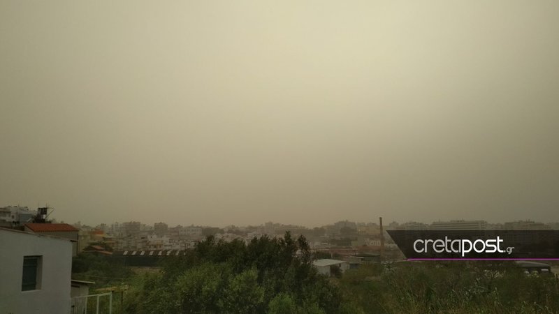 «Ορατότης μηδέν» στα Χανιά -Λόγω αφρικανικής σκόνης [εικόνες] | iefimerida.gr 0
