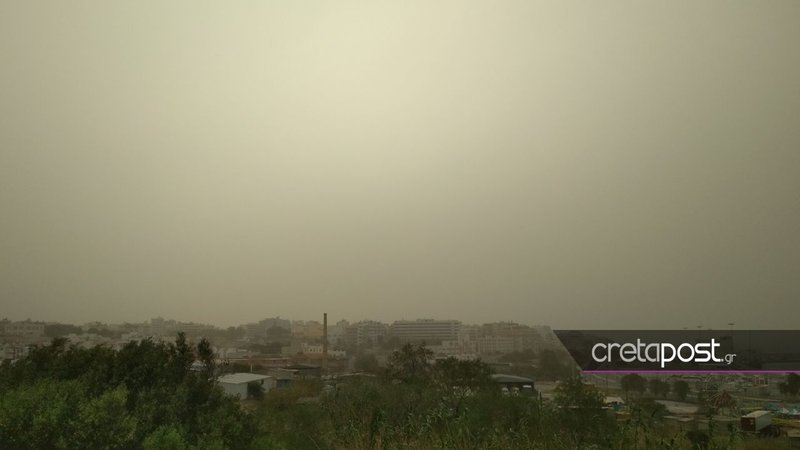 «Ορατότης μηδέν» στα Χανιά -Λόγω αφρικανικής σκόνης [εικόνες] | iefimerida.gr 1