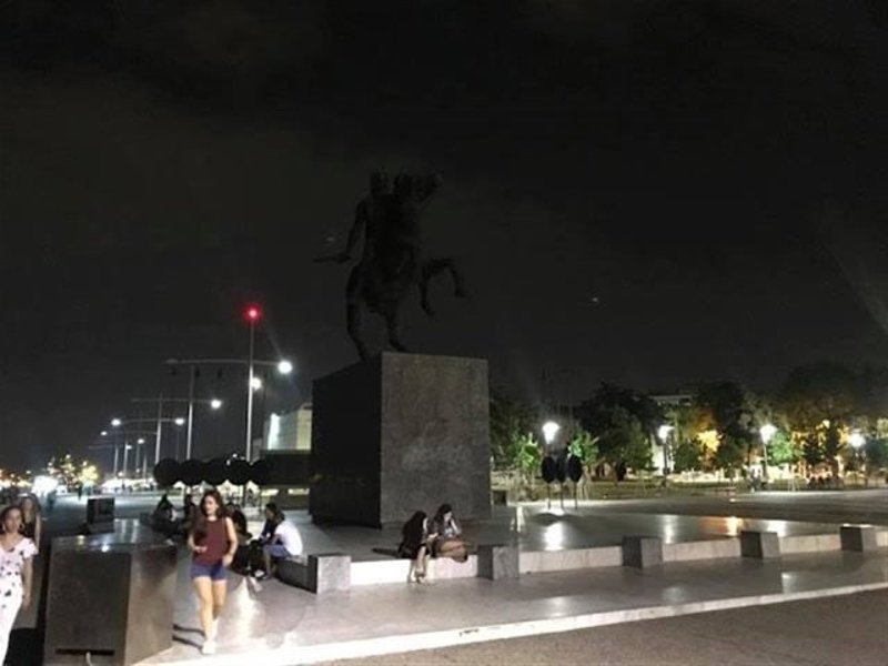 Το Αγαλμα του Μεγάλου Αλεξάνδρου στη Θεσσαλονίκη (Φωτογραφία: Ράδιο Θεσσαλονίκη)