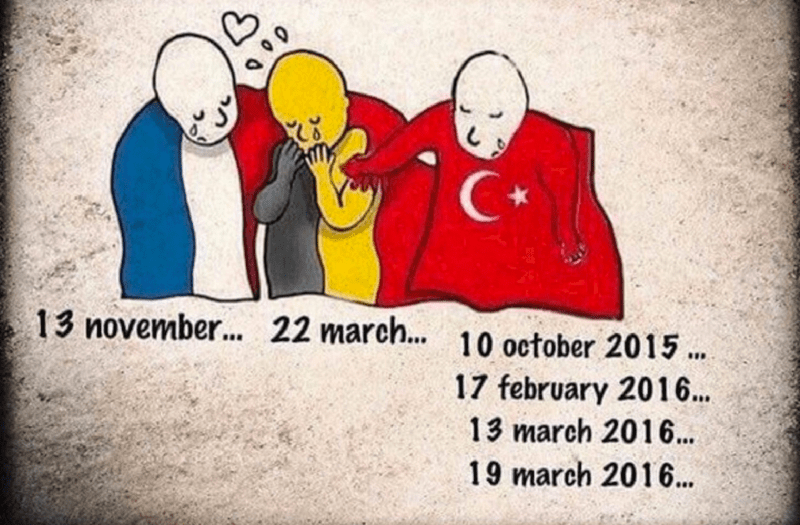 Οι Τούρκοι πρόσθεσαν και την Τουρκία στο σκίτσο: Πού είναι η συμπαράστασή σας σε εμάς; [εικόνες] | iefimerida.gr 1