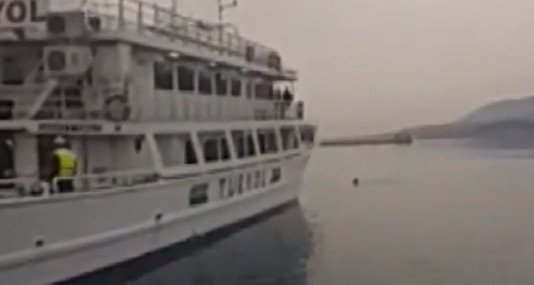 Απίστευτο! Ακτιβιστές έπεσαν στη θάλασσα στο λιμάνι της Μυτιλήνης για να μη φύγει το πλοίο με τους μετανάστες προς Τουρκία | iefimerida.gr 2