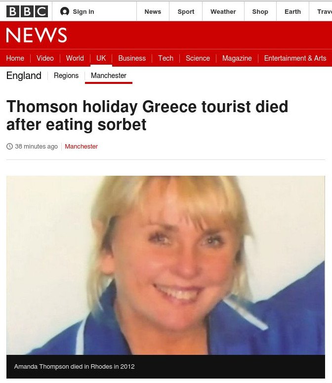 Βρετανή τουρίστρια στη Ρόδο πέθανε αφού έφαγε σορμπέ φράουλας στο ξενοδοχείο [εικόνα] | iefimerida.gr 0