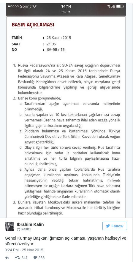 Τουρκικός στρατός: Δεν ξέραμε ότι το αεροπλάνο ήταν ρωσικό | iefimerida.gr 0