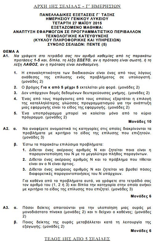 Πανελλήνιες 2015: Δείτε τα θέματα που έπεσαν σήμερα | iefimerida.gr 11