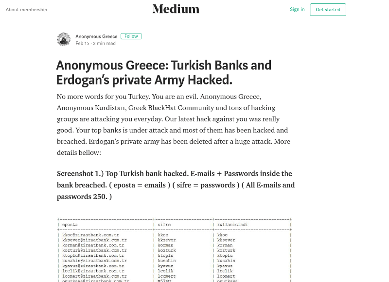 Anonymous Greece: Κυβερνοεπιθέσεις σε τουρκικές τράπεζες και στον «μυστικό στρατό» του Ερντογάν [εικόνες] | iefimerida.gr 5