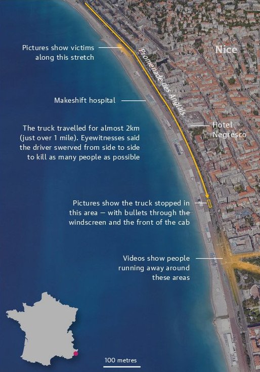 Δείτε τη διαδρομή θανάτου του φορτηγού στη Νίκαια σε γράφημα των New York Times [εικόνες] | iefimerida.gr 1