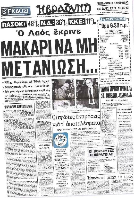 Σαν σήμερα ο Ανδρέας Παπανδρέου κέρδιζε τις εκλογές το 1981 -Τι έμεινε [βίντεο] | iefimerida.gr 2