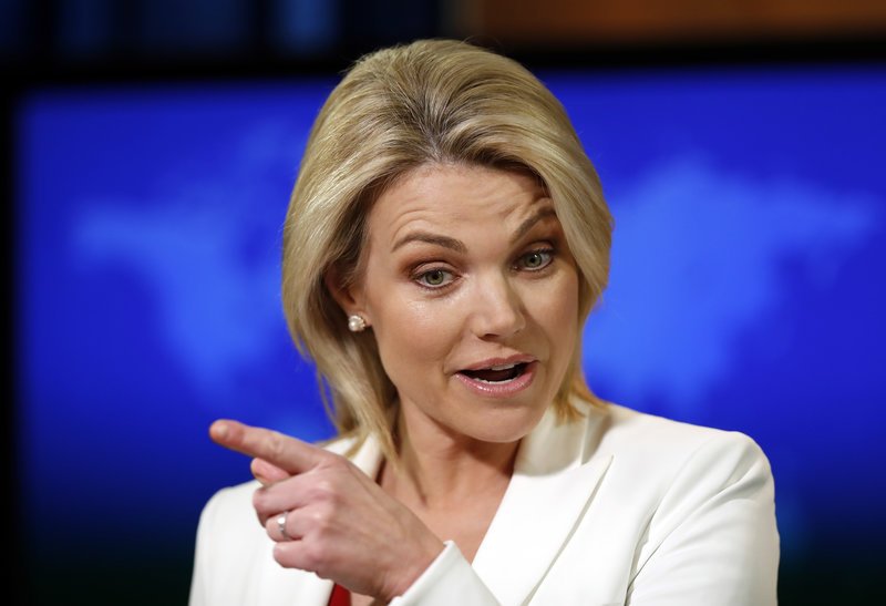 Η εκπρόσωπος του State Department Χίθερ Ναουερτ -Φωτογραφία: AP Photo/Alex Brandon