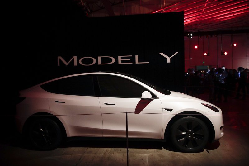 Η παρουσίαση του νέου SUV της Tesla Model Y -Φωτογραφία: AP Photo/Jae C. Hong