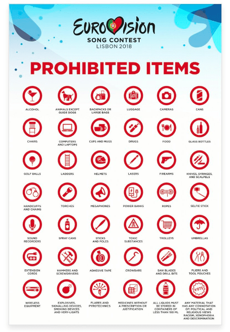 42 «κουλά» πράγματα που απαγορεύεται να πάρει μαζί του κανείς στην Eurovision -Σκάλες, χειροπέδες, κούπες [εικόνα] | iefimerida.gr 0