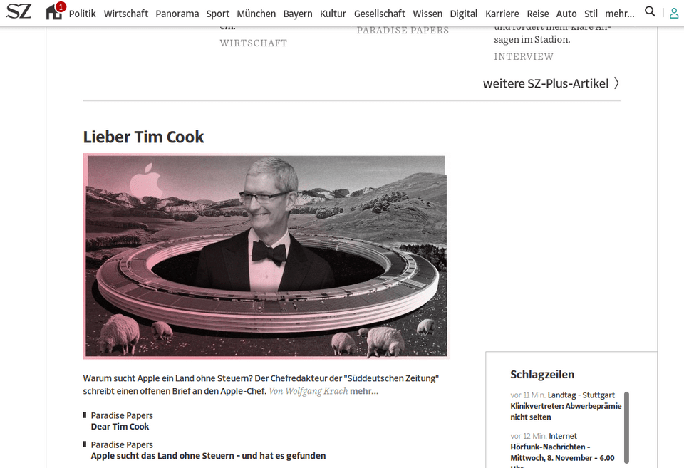 Paradise Papers -Ανοιχτή επιστολή της Süddeutsche Zeitung στον επικεφαλής της Apple | iefimerida.gr 0