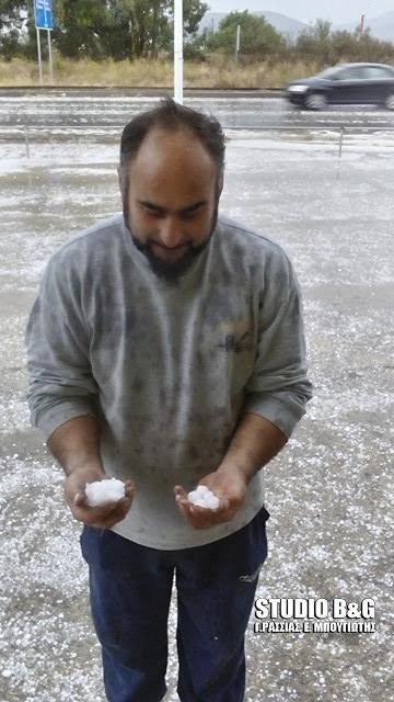 Ισχυρή χαλαζόπτωση στην Αργολίδα -Λευκοί οι δρόμοι, ζημιές στις καλλιέργειες [εικόνες & βίντεο] | iefimerida.gr 0