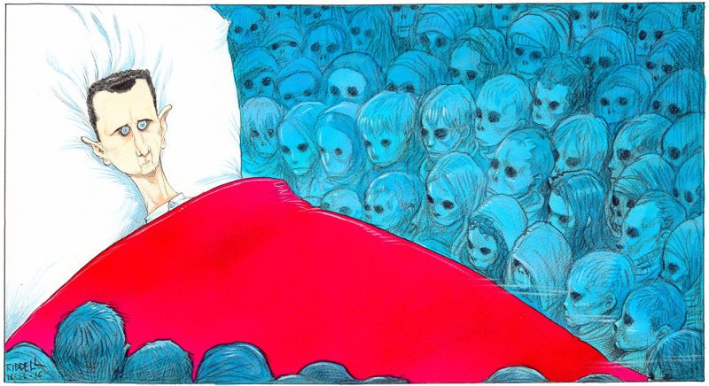 Συγκλονιστικό σκίτσο του Guardian: Ο Ασαντ περιτριγυρισμένος από φαντάσματα νεκρών παιδιών [εικόνα] | iefimerida.gr 0